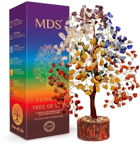 7 Chakra Crystal Tree of Life - Handcrafted Natural Gemstones, Spiritual Decor - Variation of THIS listing
