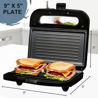 OVENTE 3 in 1 Electric Sandwich Maker, Panini Press Grill and Waffle Iron Set with Removable Non-Stick Plates, Perfect for Cooking Grilled Cheese, Tuna Melts, Burgers, Steaks and Snacks, Black GPI302B