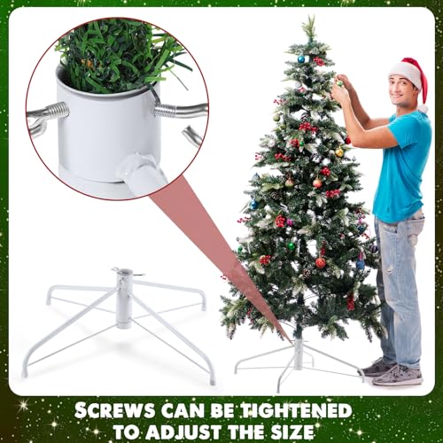 Metal Christmas Tree Stand White 24 Inch for Artificial Trees - Adjustable, Sturdy