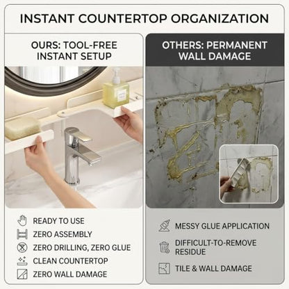Foldable Over Sink Shelf Organizer Black 20in - Bathroom Faucet Storage