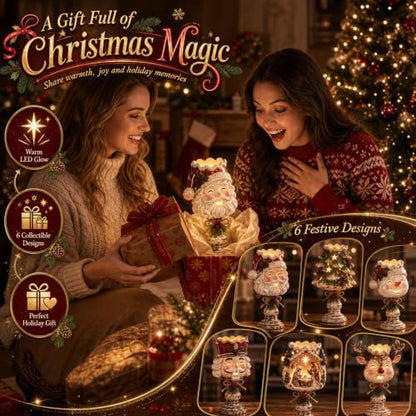 Christmas Heirloom Glow Candle Holder - Vintage Cottage Style, Style A