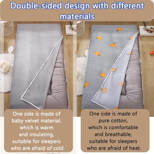 Japanese Futon Mattress Cover with Zipper - Cotton Fleece, 70.9x86.6in / 180x220cm