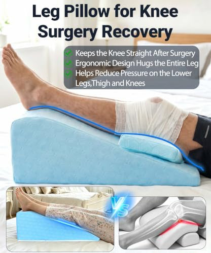 Knee Surgery Pillow Double Leg Elevation Wedge for Swelling & Circulation