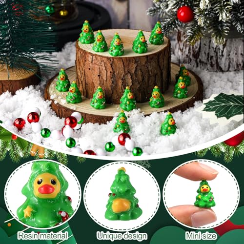 120 Pcs Christmas Resin Duck Figurines for Miniature Gardens & Crafts - Green Variant