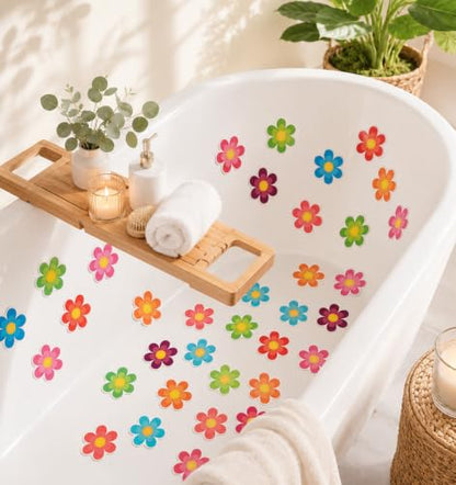 20PCS Non-Slip Shower Stickers with Adhesive Daisy Flower Design