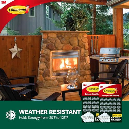 Outdoor Light Clips Clear 40 Pack Weather-Resistant Damage-Free Hanging