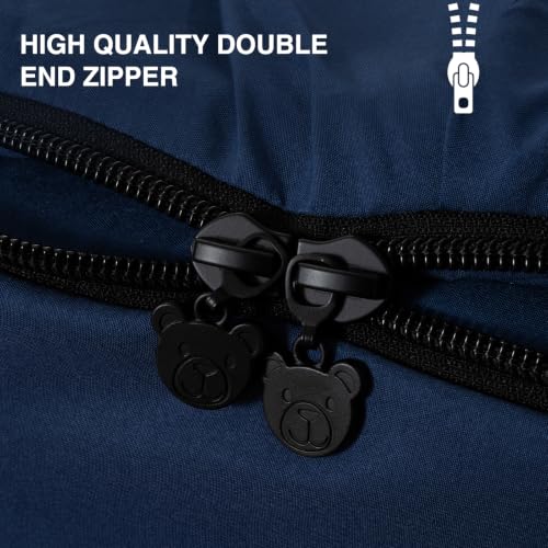 Aimuan Navy Twin Zippered Bedding Set Pinch Pleated Comforter & Fitted Sheet