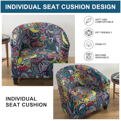 OYX Club Chair Slipcover Tub Chair Cover A02 Barley Stretch Armchair Protector