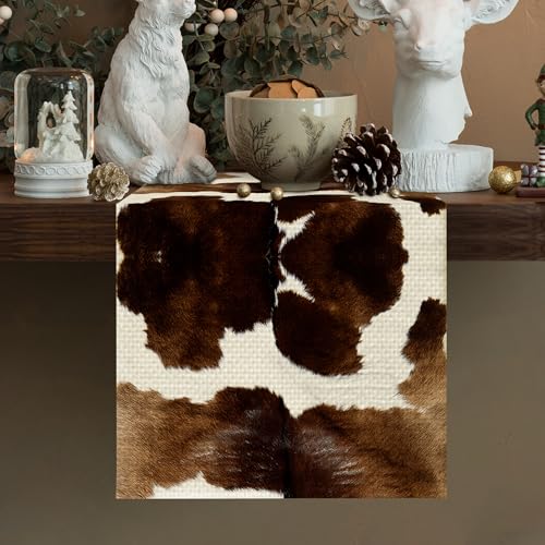 Cow Print Table Runner Seasonal Spring Fall Kitchen Dining Linen 13x72 Inch - Variation of THIS listing