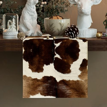 Cow Print Table Runner Seasonal Spring Fall Kitchen Dining Linen 13x72 Inch - Variation of THIS listing