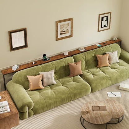 126-Inch Adjustable Sofa Console Table with Power Outlets for Living Room