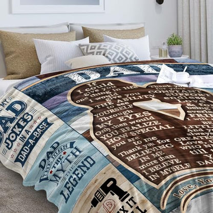Dau to Dad Soft Throw Blanket 60x50 Inches - Father's Day Gift for Dad