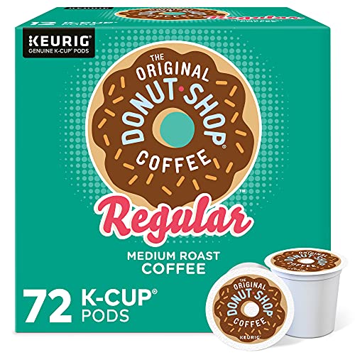 The Original Donut Shop Regular, Keurig Single Serve K-Cup Pods, Medium Roast Coffee, 60 Count, (6 Packs of 10)