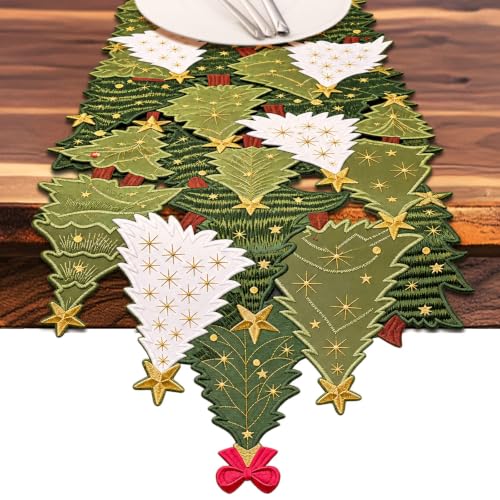 Christmas Tree Table Runner 14x36 Inch Winter Holiday Linens Decor - Variation of This Listing