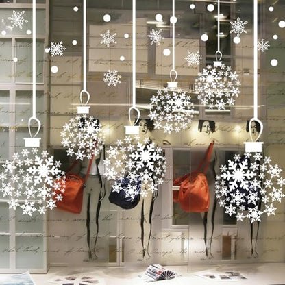 A1 Christmas Large Snowflake Window Clings - Holiday Decor Set