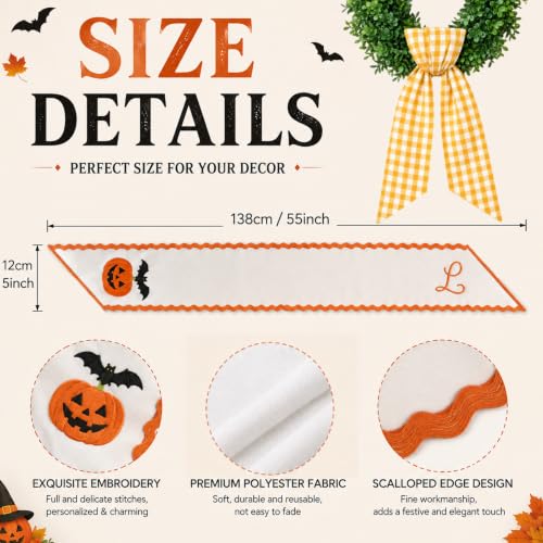 Halloween Wreath Sash with Monogram and Fall Pumpkin Design - Color 7