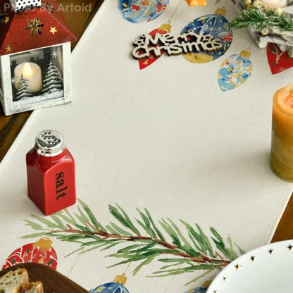 Christmas Nutcracker Table Runner - 13x72 Inch Holiday Decor - Beige