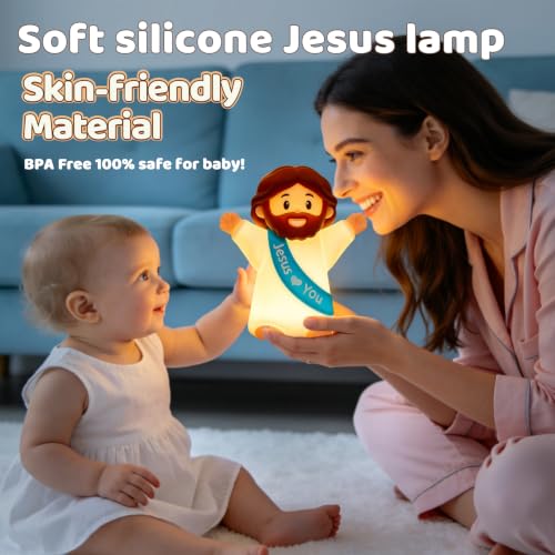 Rechargeable Silicone Jesus Night Light - Blue B-JESUS-BLUE-1