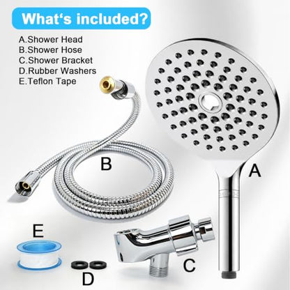 Filtered Handheld Shower Head with Detachable Chrome Spray for Healthier Shower