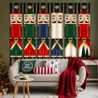 Nutcracker Christmas Banner 6 Pack - Vivid Color & Cute Soldier Decorations