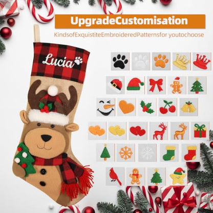 Personalized Christmas Stockings for Family - Custom Holiday Decor - Style 1