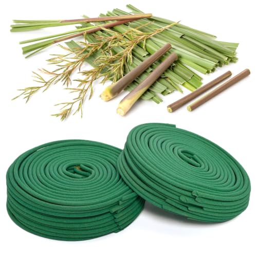 Citronella Incense Coils for Outdoor & Indoor Use - 48 Count with 2 Stands - Long-Lasting Mosquito Repellent