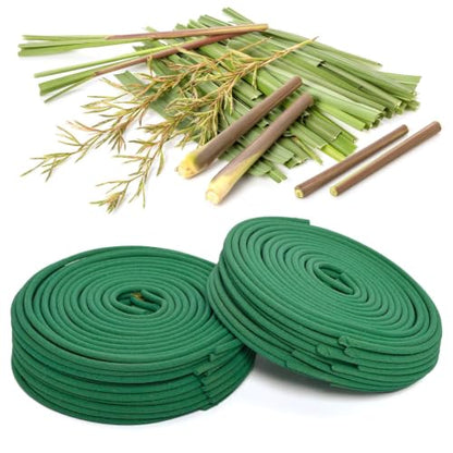 Citronella Incense Coils for Outdoor & Indoor Use - 48 Count with 2 Stands - Long-Lasting Mosquito Repellent
