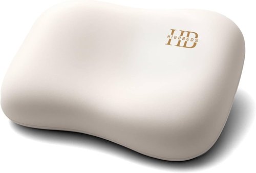 HighBeds Cervical Neck Pillow - Ergonomic Memory Foam for Neck Pain Relief | Soft Ice Silk Cover (White)