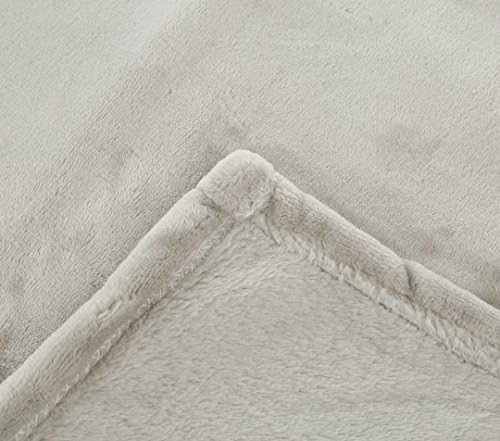 Continental Bedding Microfleece Bed Blanket - Soft, Lightweight & Cozy | Warm Plush Fleece, Twin Extra Long 50" x 70", Gray