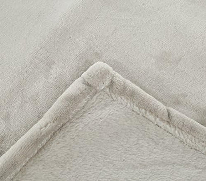 Continental Bedding Microfleece Bed Blanket - Soft, Lightweight & Cozy | Warm Plush Fleece, Twin Extra Long 50" x 70", Gray