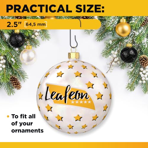 Leafeon Christmas Ornament Hooks 120 PCs Black - Sturdy Tree Hangers, 1.22 Inch