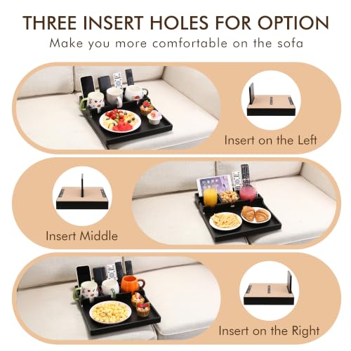 Black Oversize Couch Table Insert for Sectionals - Sofa Middle Seat Organizer