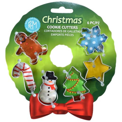 Christmas Mini Cookie Cutter Set - Gingerbread, Candy Cane, Snowman, Tree, Star & Snowflake