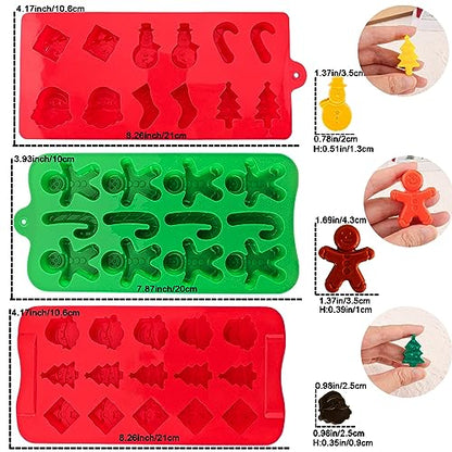 Christmas Silicone Molds Set for Baking Chocolate Candies & Decorations
