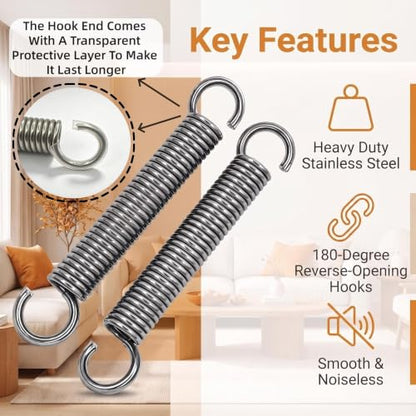 5-1/8 Inch Recliner Spring Replacement Stainless Steel Tension Spring - Variation of THIS listing