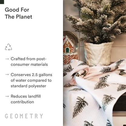 GEOMETRY Christmas Kitchen Towels 2-Pack Peppermint Pines Microfiber Quick Dry Set - 18x30 Inches