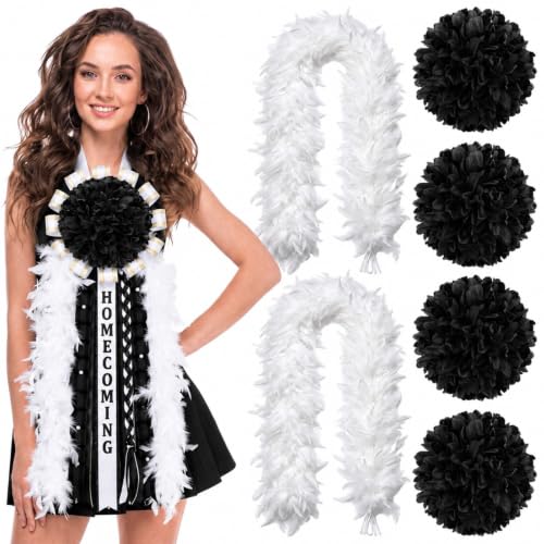 Homecoming Mum Decorations Set Feather & Silk Flower DIY Supplies