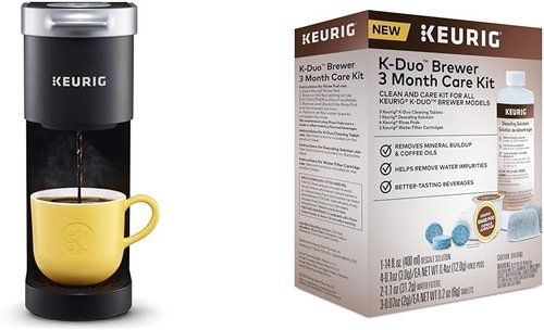 Keurig K-Mini Single Serve Coffee Maker - Compact Design | Includes K-Duo 3 Month Care Kit
