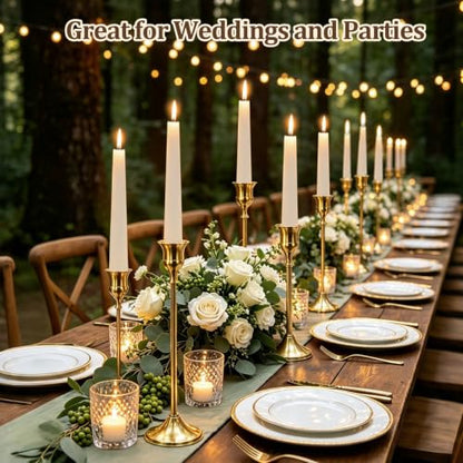 24Pcs Gold Taper Candle Holders Vintage Centerpieces Set