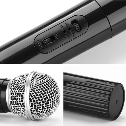 Facmogu 2 Pack Fake Microphone Props - Black Halloween Stage Mic Set