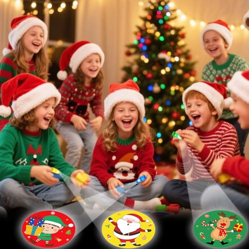 Christmas LED Finger Lights Set - Light Up Party Favors for Kids & Holiday Events - Variation of Christmas Style 1
