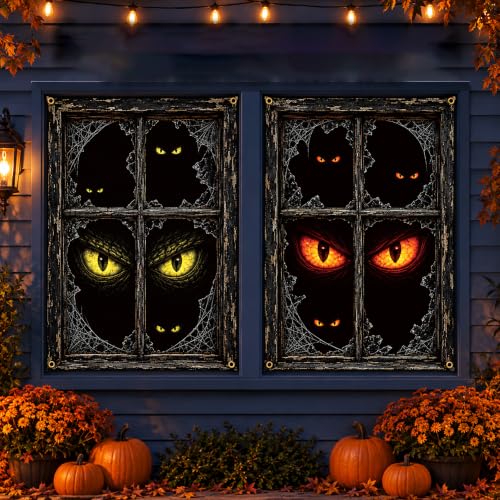 Halloween Monster Eyes Window Cover Set - 2 Pack, 31.5 x 47.2 inches
