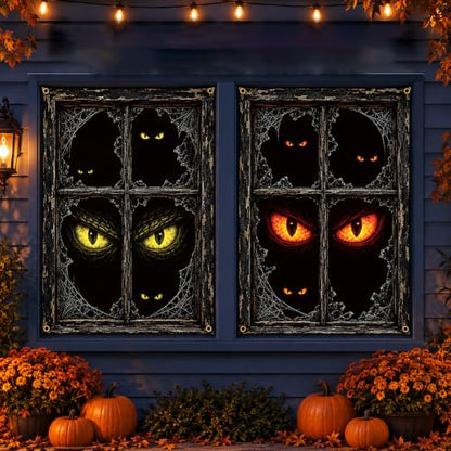 Halloween Monster Eyes Window Cover Set - 2 Pack, 31.5 x 47.2 inches