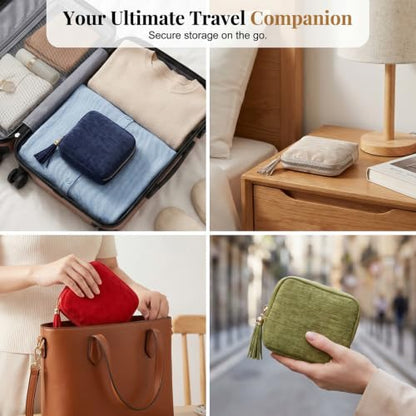 Travel Jewelry Case with Zipper Closure - Olive Green Compact Organizer