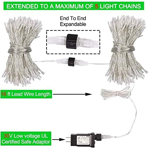 Star 304 LED Curtain String Lights - 9.8ft x 9.8ft | 30V, 8 Modes for Wedding & Home Decor (Green)