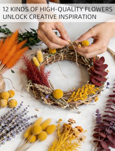Boho Dried Flower Wall Decor & Pampas Grass Arrangement Kit