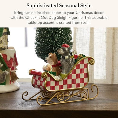 Dog Sleigh Christmas Figurine - Holiday Home Decor & Seasonal Gift