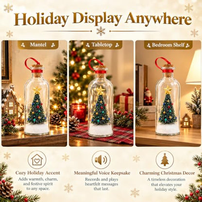 Recordable Christmas Tree Ornament with Voice Message Snow Scene