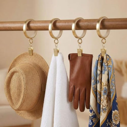 Luxury Gold Curtain Rings 2 Inch Diameter with Nylon Glide Inserts - Pack of 30