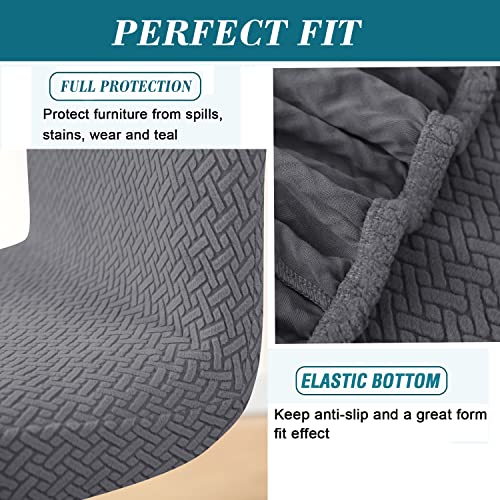 Dark Gray 2-Pack Stretch Bar Stool Covers with Backs - Perfect Fit for 12-18 Inch Height